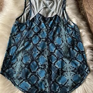 Lululemon Athletica Blue Patterned Tank Top